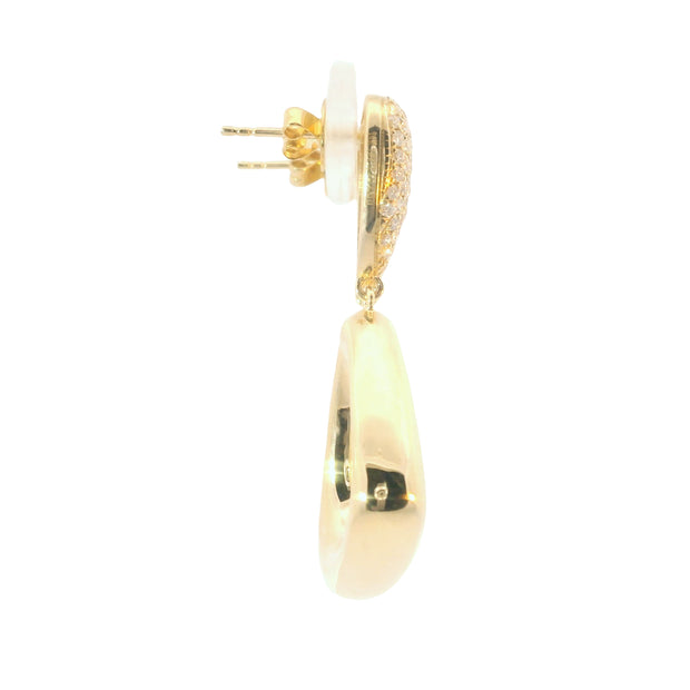Freeform Puff Drop Earrings with Diamond Pave