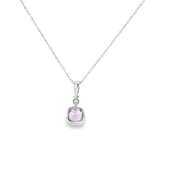Amethyst and Diamond Bezel Set Pendant