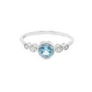 Blue Topaz and Diamond Ring