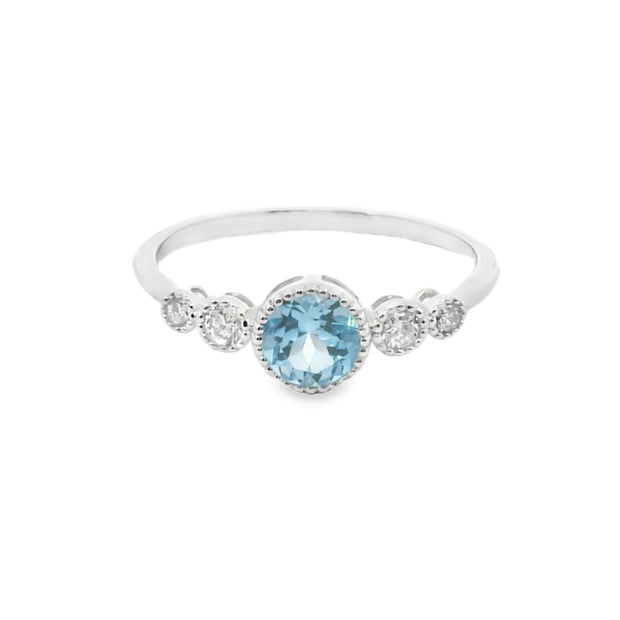 Blue Topaz and Diamond Ring