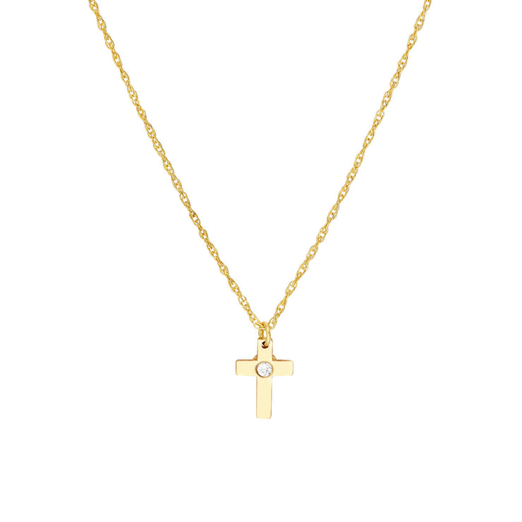 Mini Diamond Cross Necklace