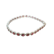Ruby and Diamond Pave Halo Bracelet