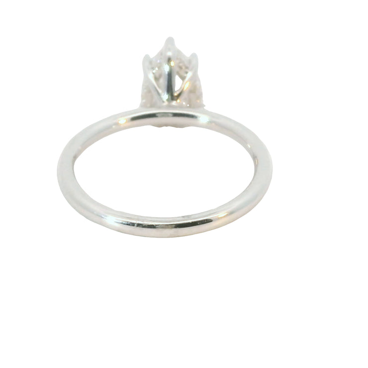 Pear Solitaire Lab Grown Engagement Ring with Hidden Halo