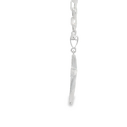 White Gold Paperclip Cross Necklace