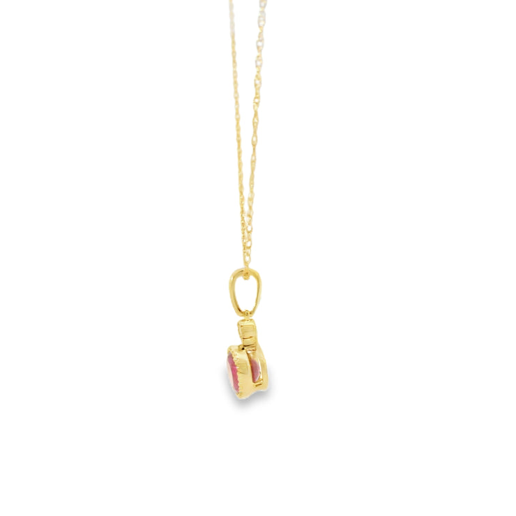 Ruby and Diamond Bezel Pendant