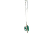 East/ West Emerald Pendant with Diamond Accent