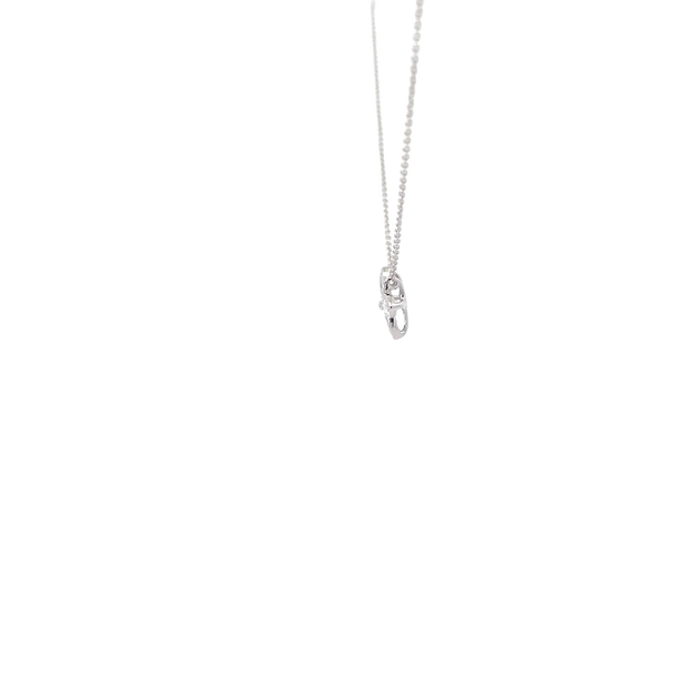 White Gold Diamond Flower Pendant Necklace
