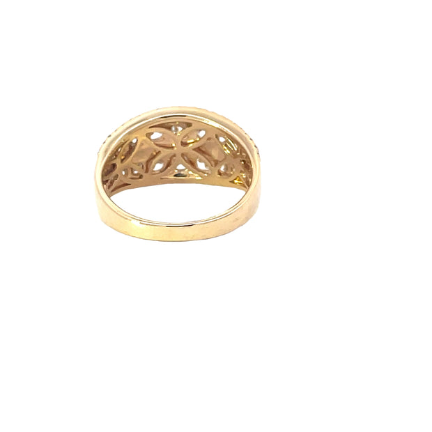 Yellow Gold Multi Row Diamond Ring