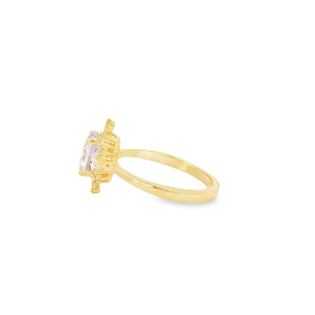 Yellow Gold Quartz Amethyst Ring