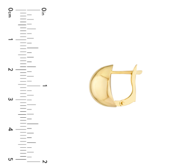 Yellow Gold Button Omega Earrings