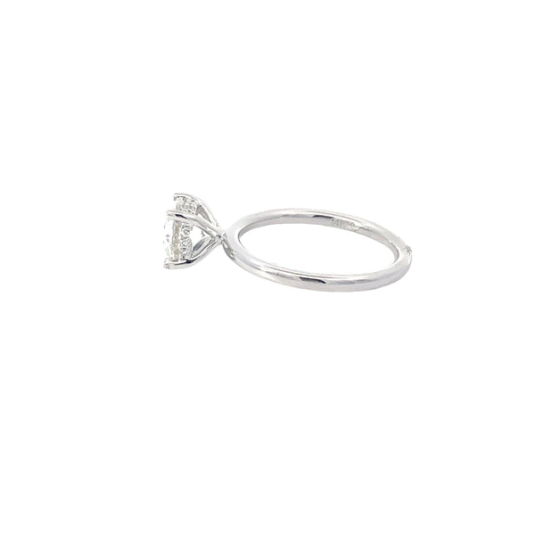 14 Karat White Gold Round Lab Grown Engagement Ring