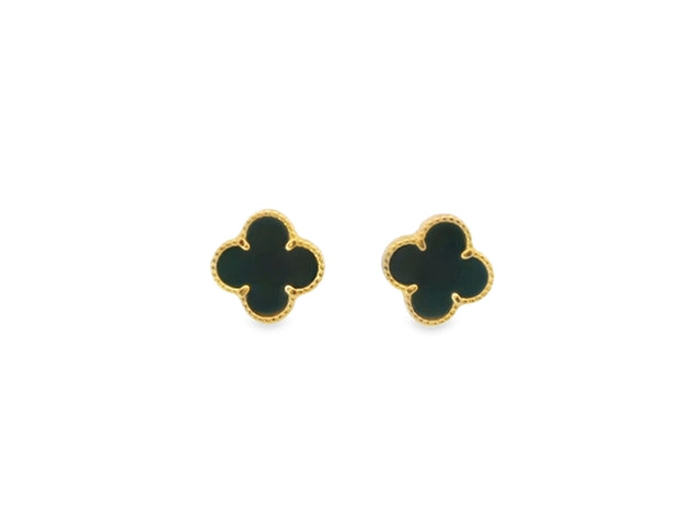 Clover Earrings in Onyx