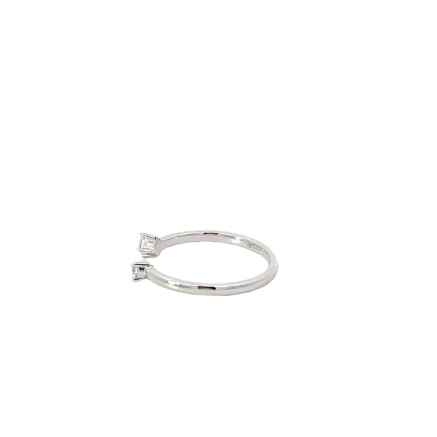 White Modern Electrum Open Diamond Ring
