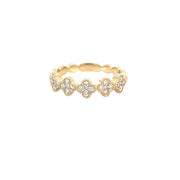 Yellow Gold Shaped Diamond Band