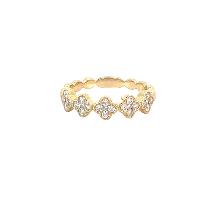 Yellow Gold Shaped Diamond Band
