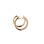 14 Karat Yellow Gold Diamond Huggies