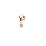 14K Rose Gold Pink Sapphire Drop Earrings