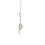 18 Karat White Gold Pariaba Tourmaline and Diamond Necklace