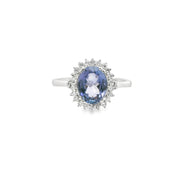 Tanzanite Ring with Diamond Halo