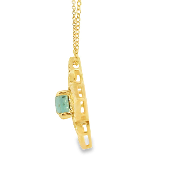 Mint Tourmaline Filigree Pendant