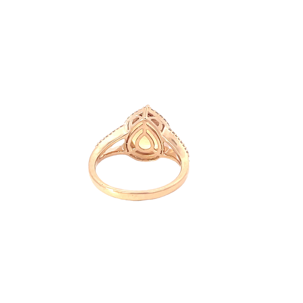 Rose Gold Halo Split Band Opal Ring