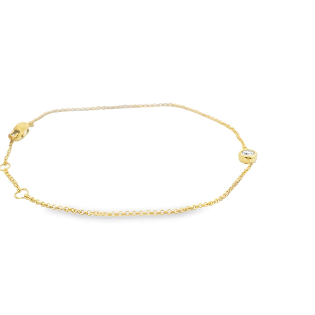 Bezel Set Diamond Chain Bracelet