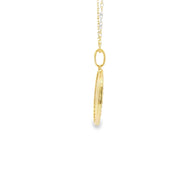 Satin Disk Pendant with Diamond Halo