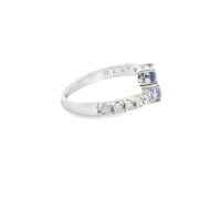 Sapphire and Diamond Bypass Ring