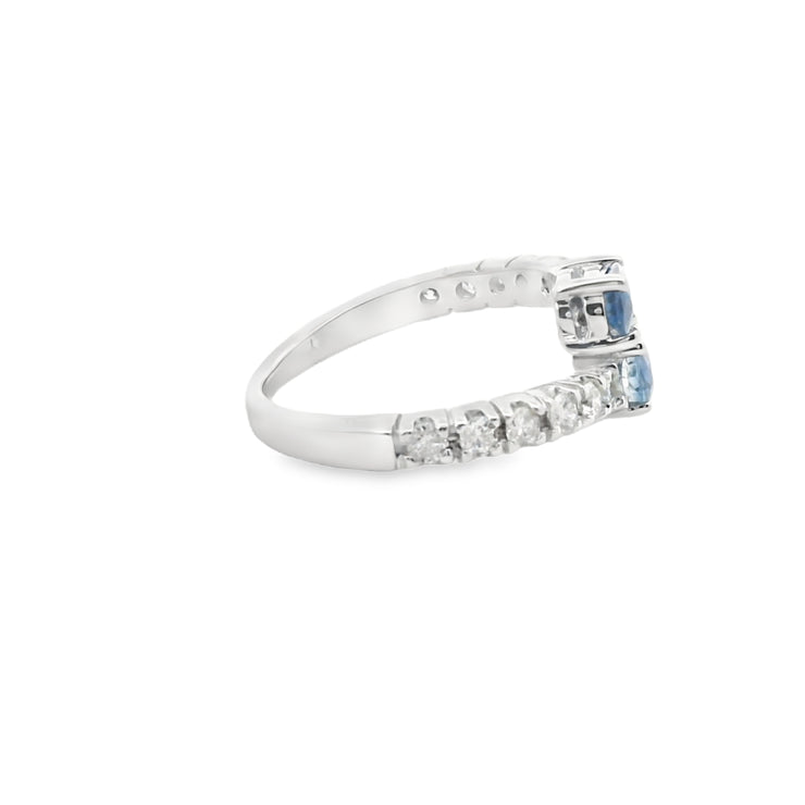 Sapphire and Diamond Bypass Ring