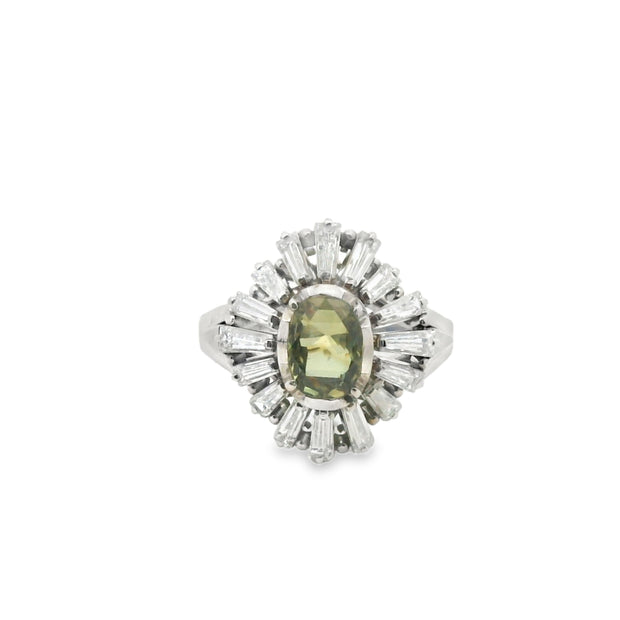 Alexandrite and Diamond Ballerina Ring