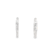 White Gold Inverted Diamond Hoops