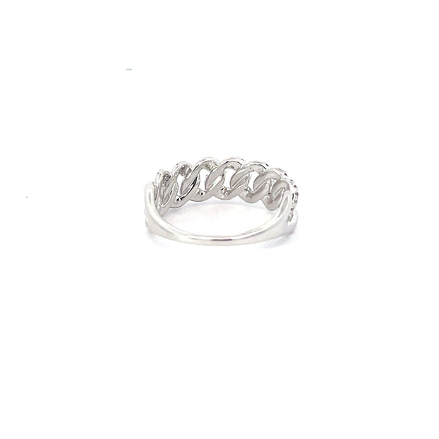 White Gold Diamond Chain Ring
