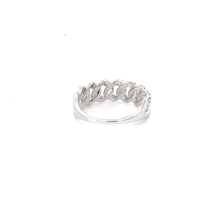 White Gold Diamond Chain Ring