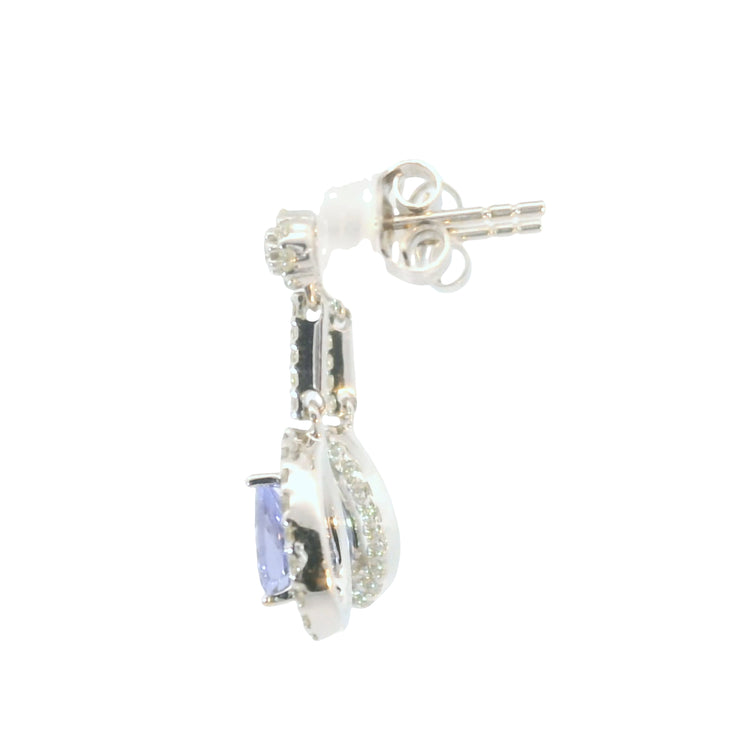Tanzanite and Diamond Drop Earrings