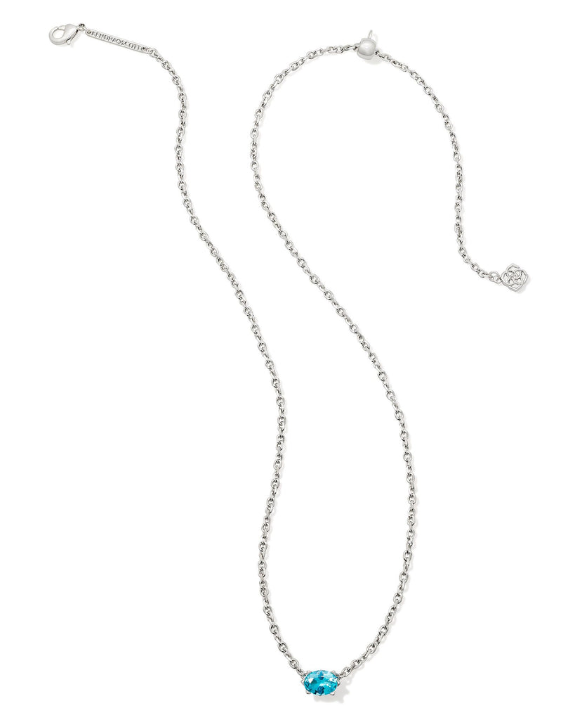 Kendra Scott Elisa Light Blue Illusion Necklace Silver Tone March