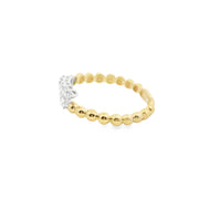 Beaded Bypass Diamond Ring