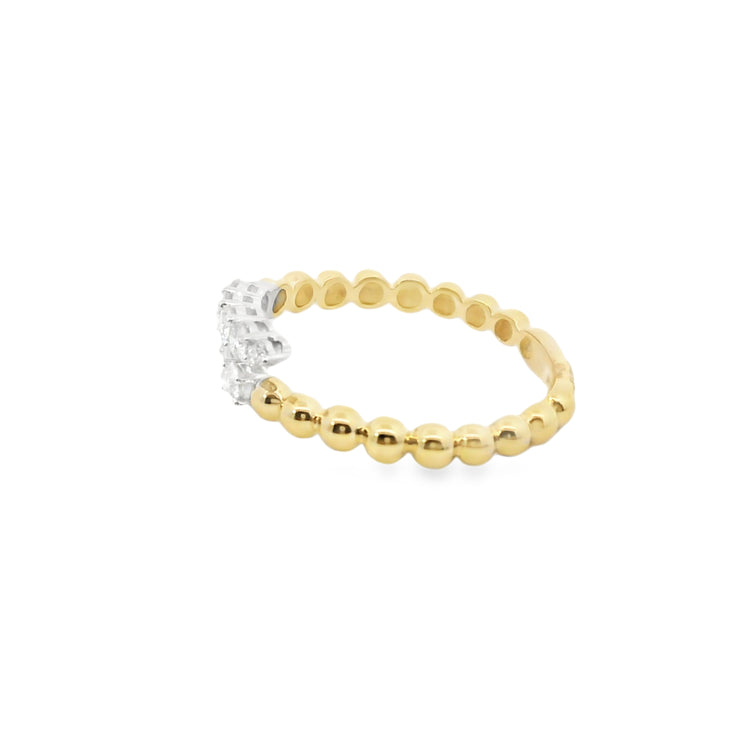 Beaded Bypass Diamond Ring