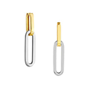 Two Tone Paperclip Drop Earrings