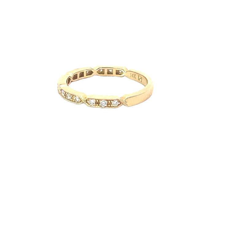 Yellow Gold Detailed Diamond Band