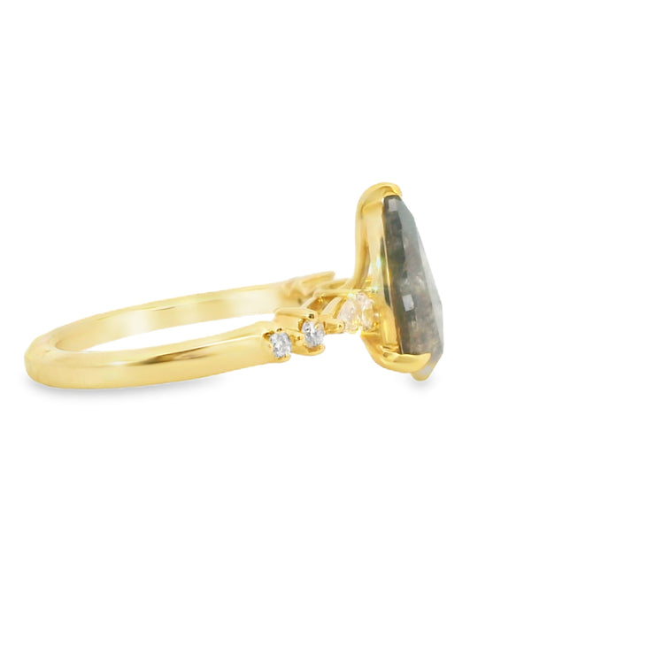 Salt and Pepper Diamond Ring