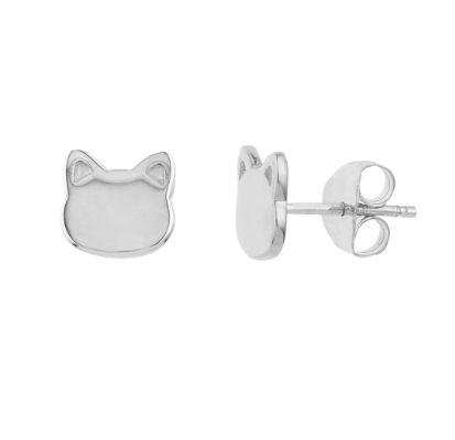White Gold Cat Head Studs