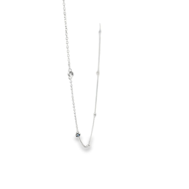 Sapphire and Diamond Bezel Station Necklace