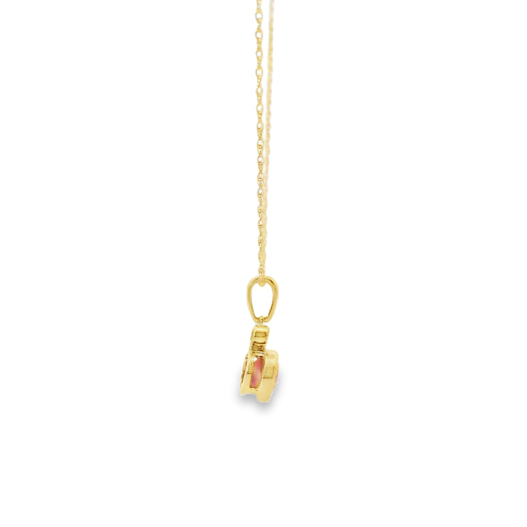 Ruby and Diamond Bezel Pendant