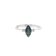 Sapphire and Diamond Three Stone Ring