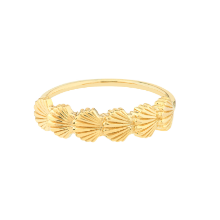Yellow Gold Scalloped Seashell Ring