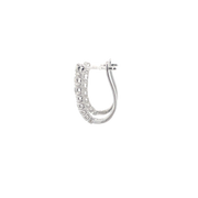 White Gold Graduating Diamond Hoops