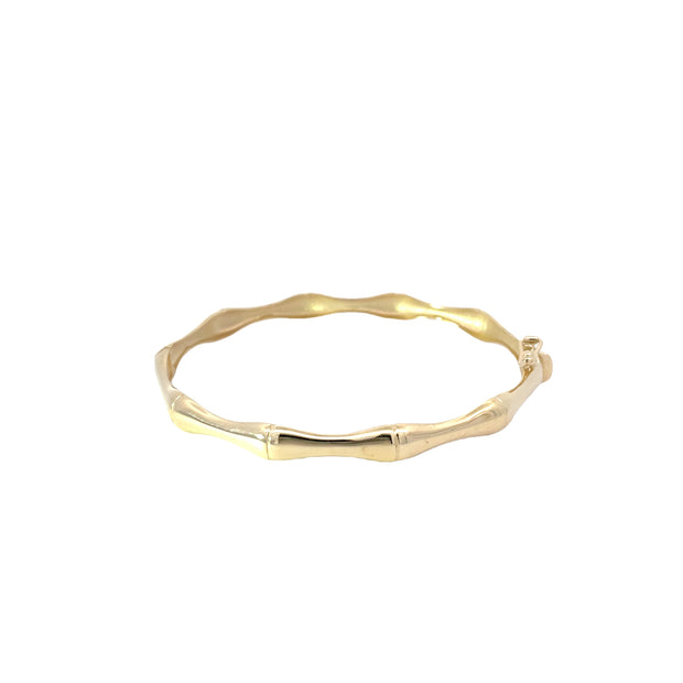 Polished Bamboo Style Bangle Bracelet