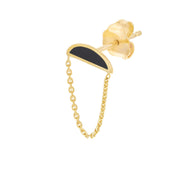 Half Moon Earrings with Chain Drop