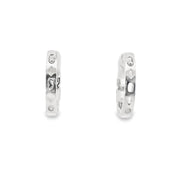Emerald Cut Bezel Set Diamond Huggies