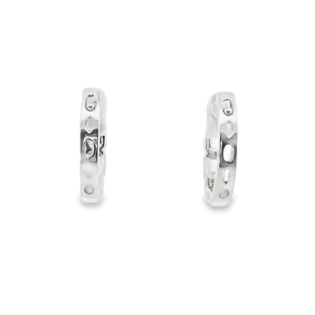 Emerald Cut Bezel Set Diamond Huggies